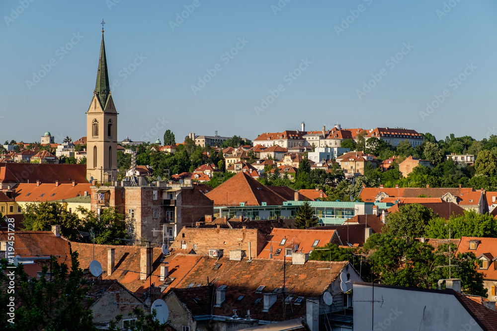 Zagabria dall'alto panorama campanile Croazia 