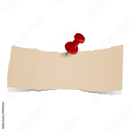 scraps of paper with pin