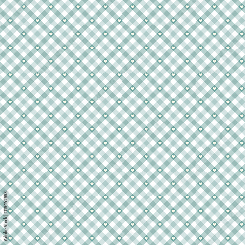 checkered background with hearts