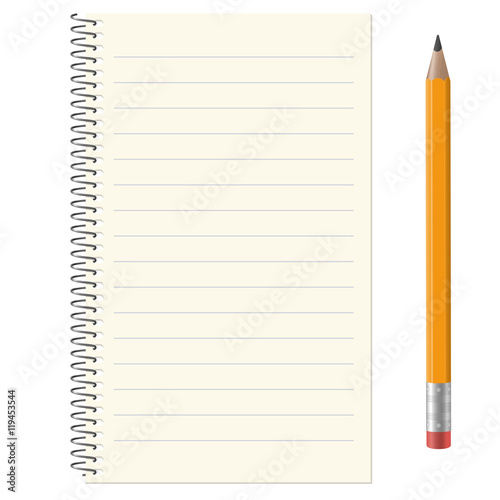 Paper pad with pencil