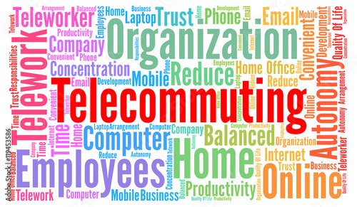 Telecommuting word cloud concept