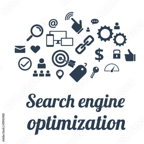 Search engine optimization concept with icons