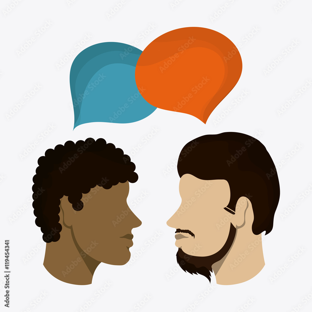 man male bubble people head person profile icon. Colorful and Isolated design. Vector illustration