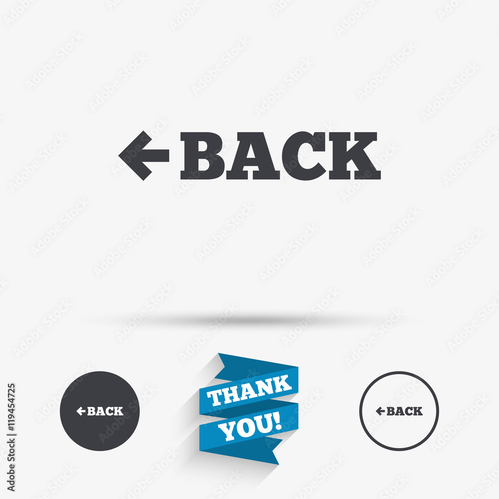 Obraz premium Arrow sign icon. Back button. Navigation symbol