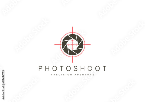 Photo Camera Hunt Theme Logo Template Design