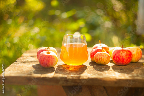 Carrot juice in glass on  table