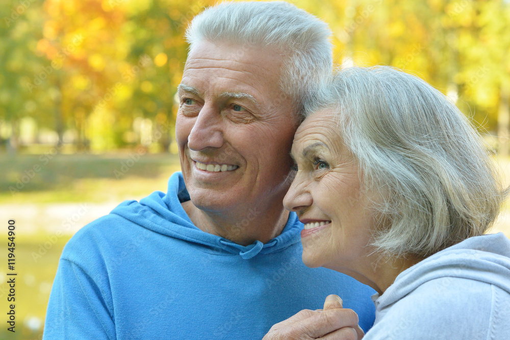 Senior couple in autumn park Senior couple in autumn park