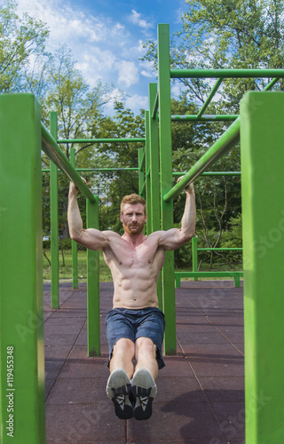 Young man workout outdoors