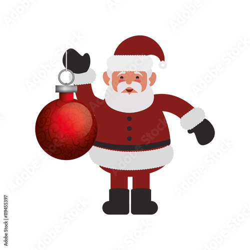 santa sphere merry christmas celebration decoration icon. Flat and Isolated design. Vector illustration
