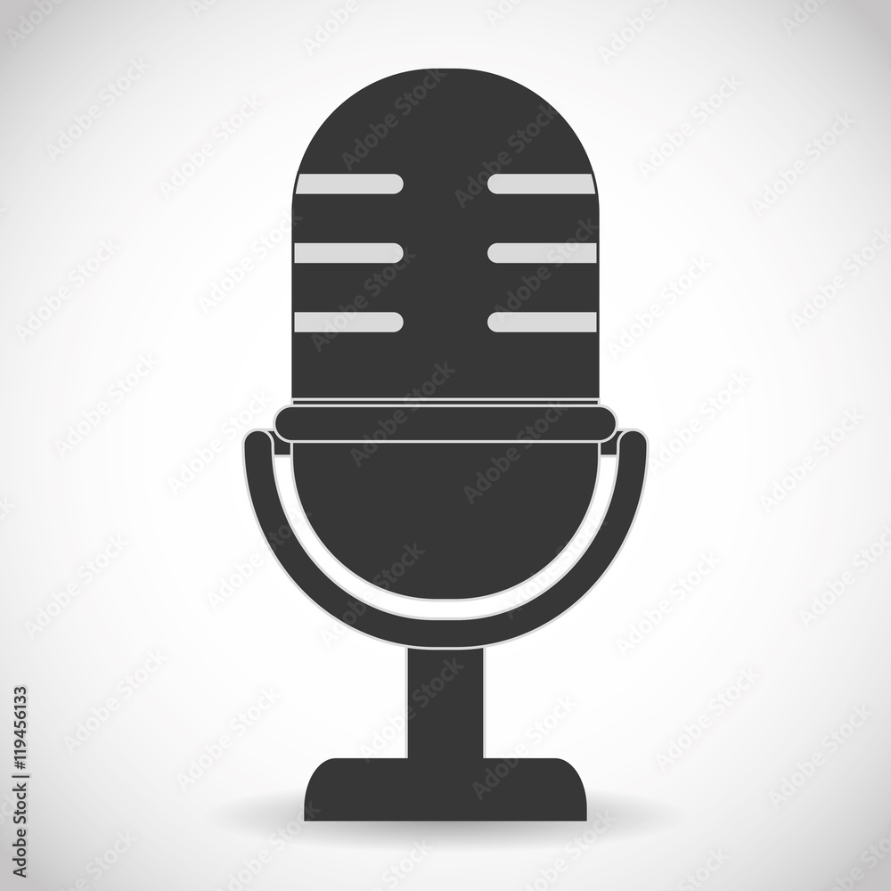 microphone black gadget tool music sound voice con. Flat and isolated design. Vector illustration microphone black gadget tool music sound voice con. Flat and isolated design. Vector illustration
