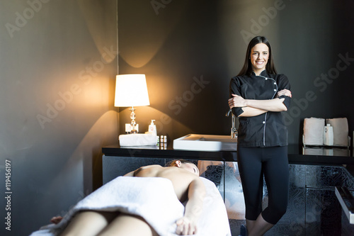 Young woman having a massage