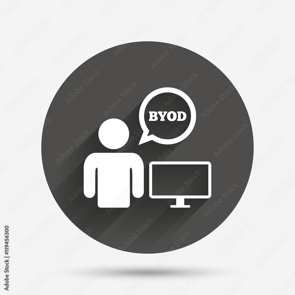 BYOD sign icon. Bring your own device symbol. BYOD sign icon. Bring your own device symbol.