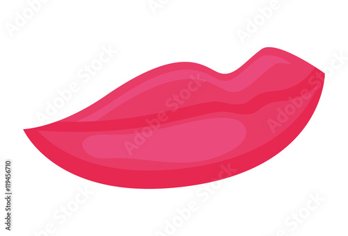 mouth lips cartoon female sexy part body con. Flat and isolated design. Vector illustration