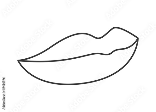 mouth silhouette lips cartoon female sexy part body con. Flat and isolated design. Vector illustration