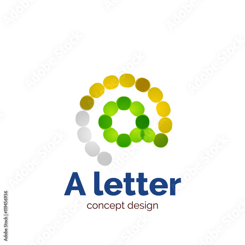 Vector modern minimalistic dotted letter concept logo