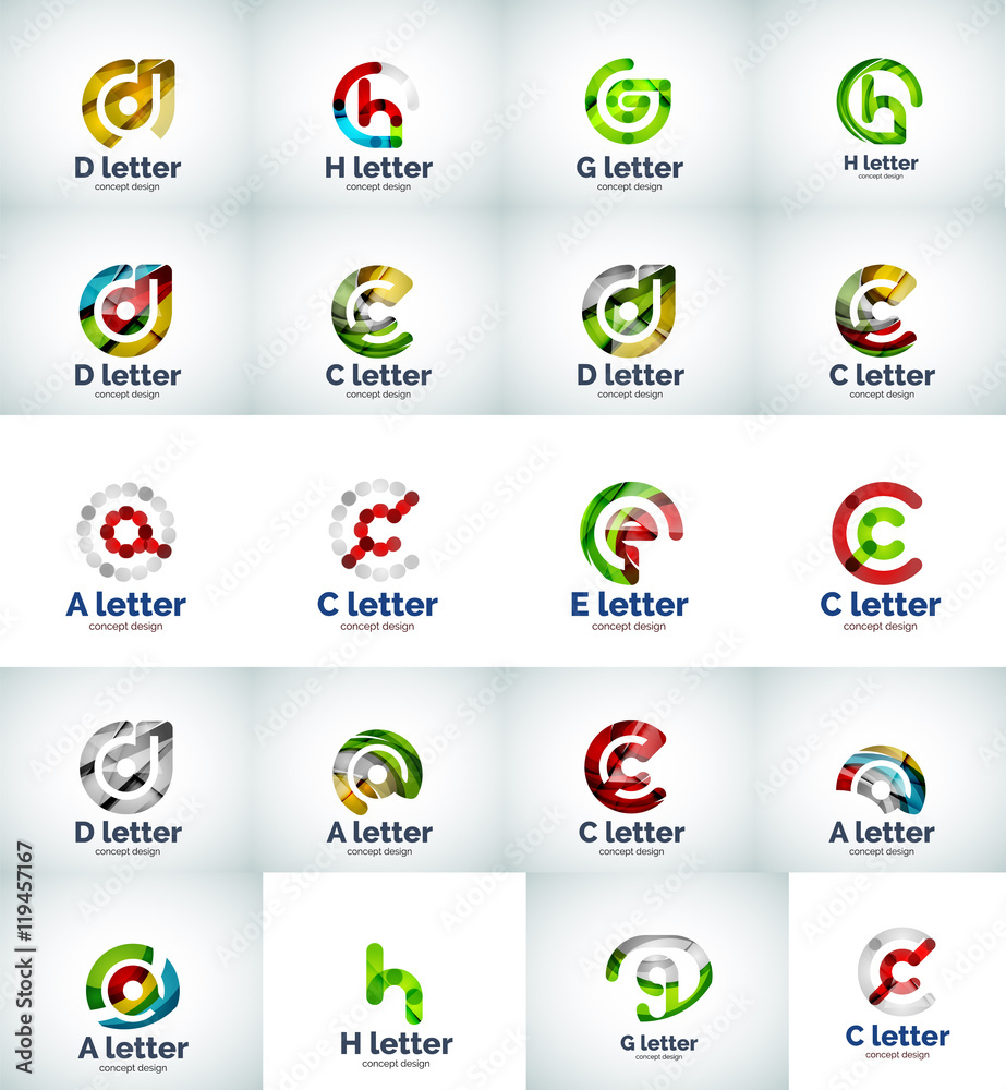 Vector set of web letter logo icons