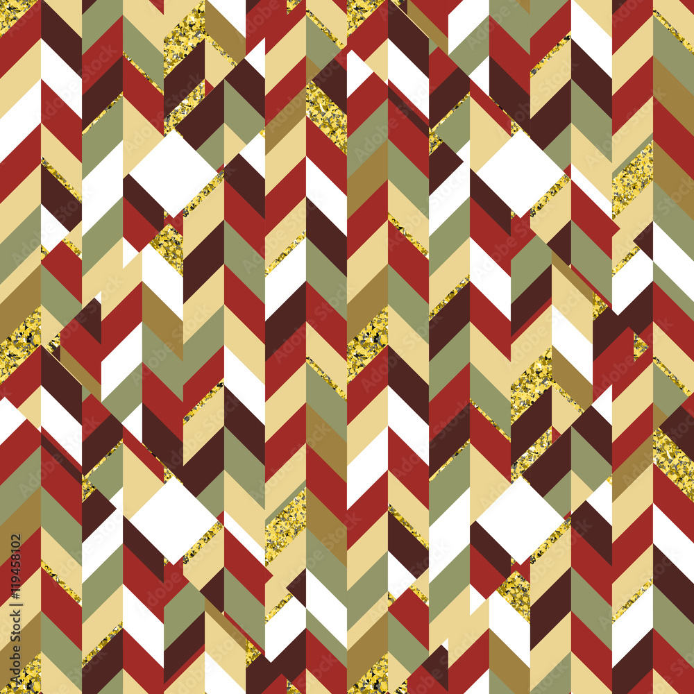 Seamless geometric color pattern with gold Seamless geometric color pattern with gold