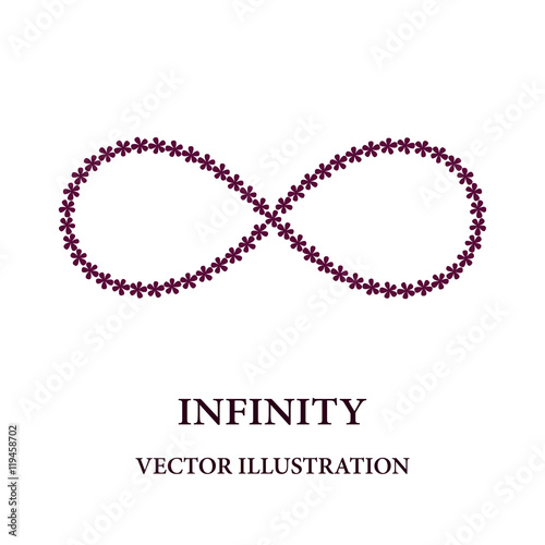 Abstract infinity symbol consisted of little flowers