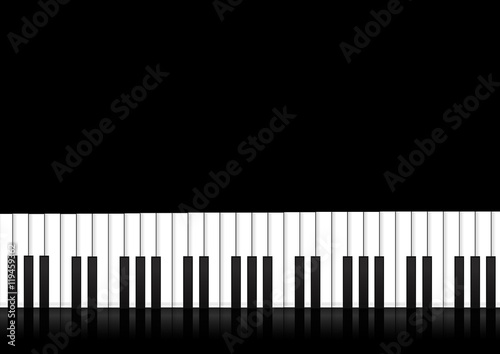 Vector : Piano keyboards with reflection