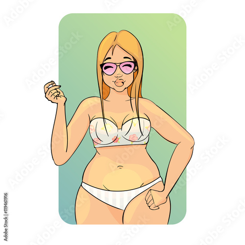 Vector cartoon character. Summer
