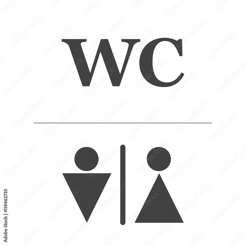 Men and women wc icon. Toilet sign. Vector isolated object.