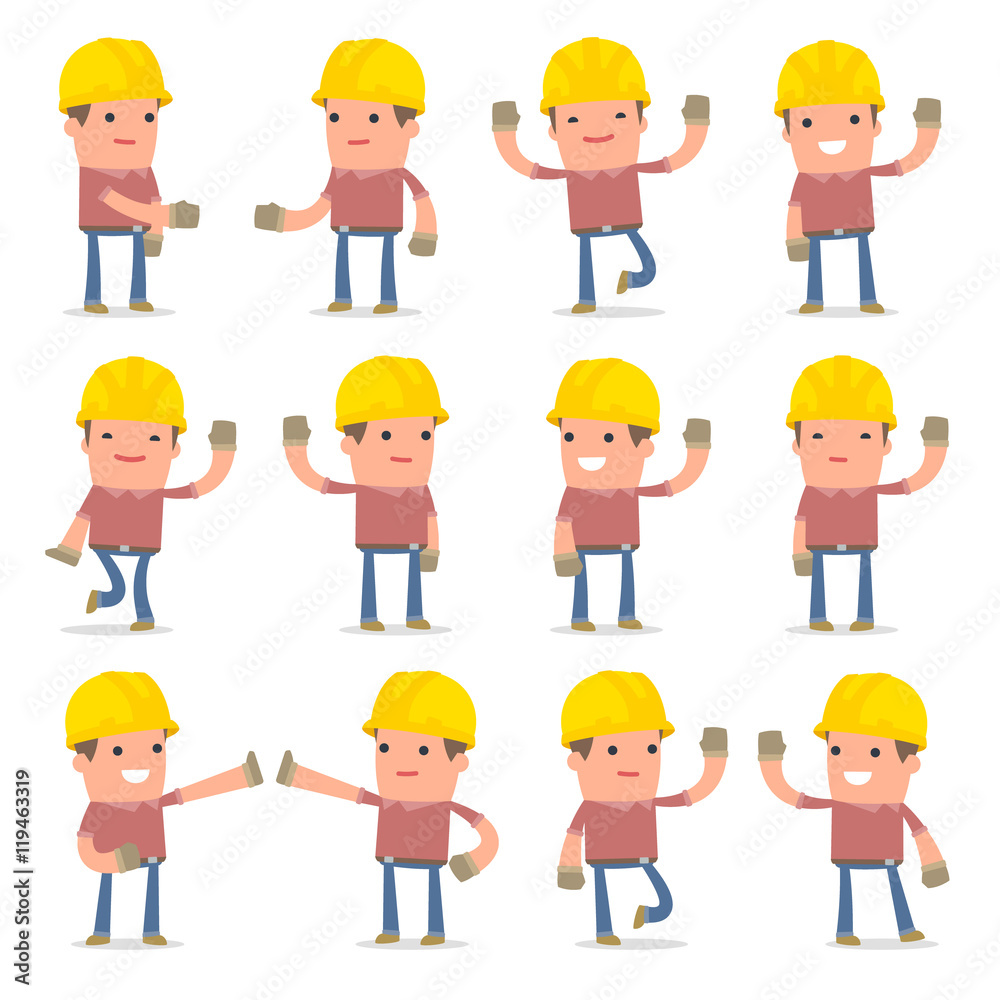 Set of Funny and Cheerful Character Builder welcomes poses Set of Funny and Cheerful Character Builder welcomes poses