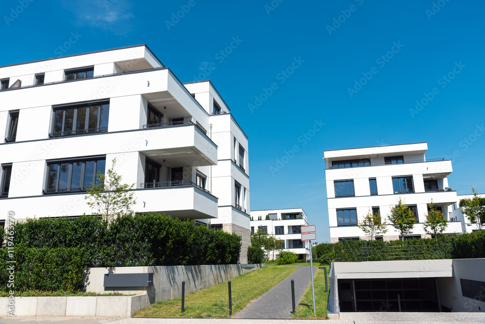 Modern blocks of flats seen in Berlin, Germany