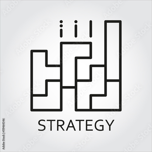 line icon with strategy game tetris