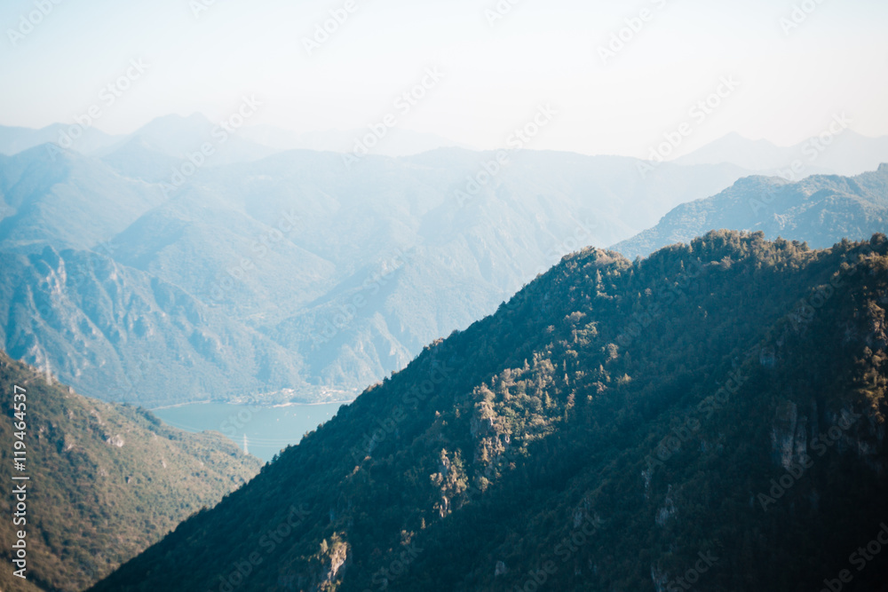 layers of mountains, great panorama and landscape- filtered colored