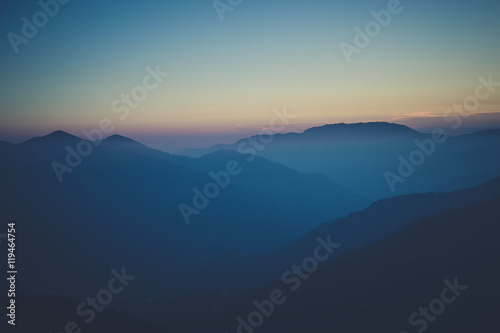 layers of mountains, great panorama and landscape