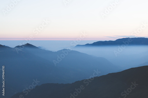 layers of mountains, great panorama and landscape
