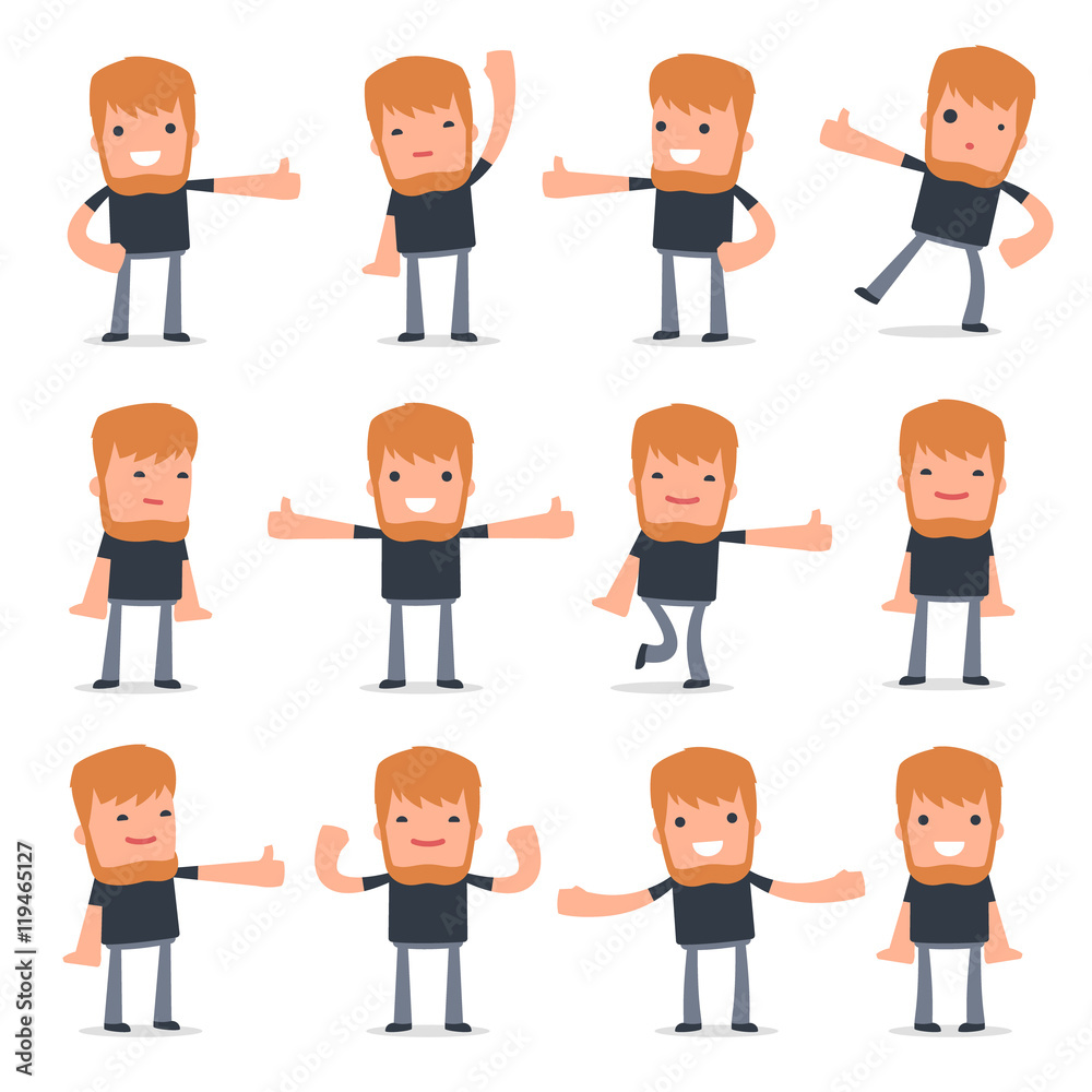 Set of Funny and Cheerful Character Videobloger showing thumb up Set of Funny and Cheerful Character Videobloger showing thumb up