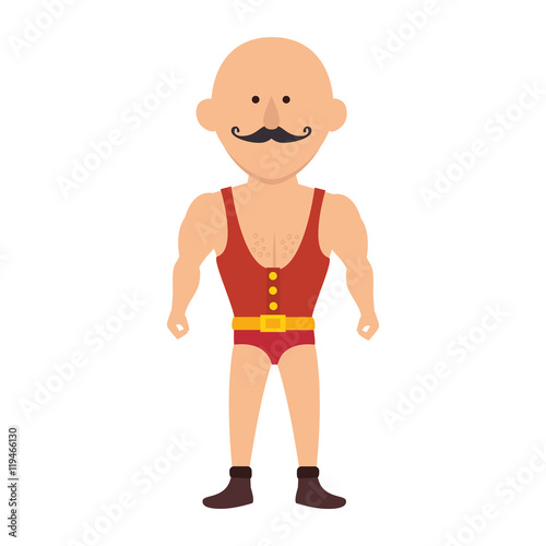 strong man cartoon circus