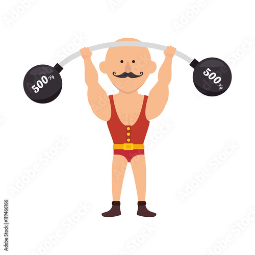strong man cartoon circus