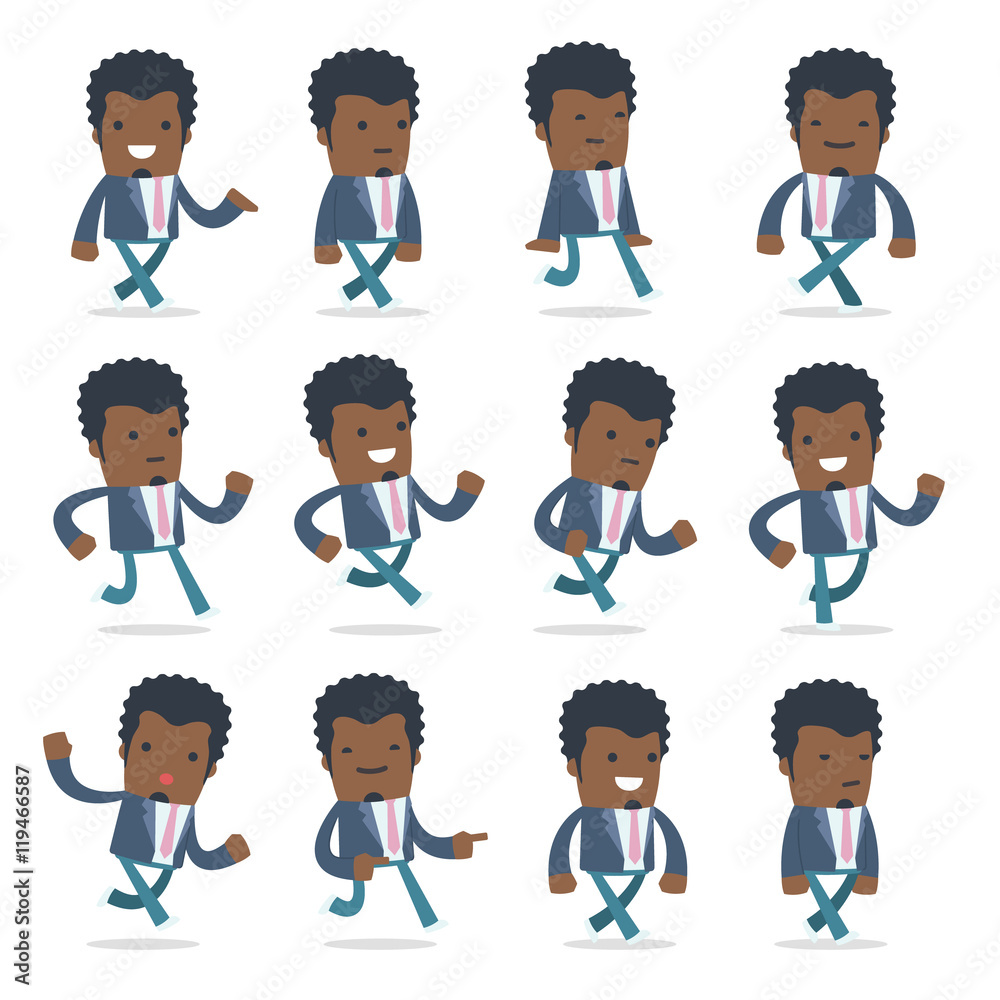 Set of Funny and Cheerful Character Startup entrepreneur goes an Set of Funny and Cheerful Character Startup entrepreneur goes an