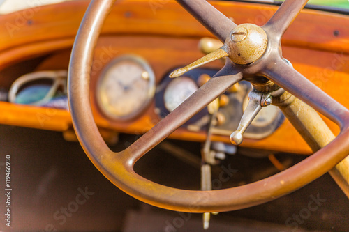 dashboard of a vintage car