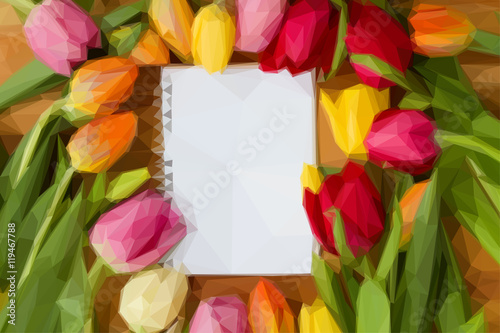 Fototapeta Naklejka Na Ścianę i Meble -  tulips on wooden table