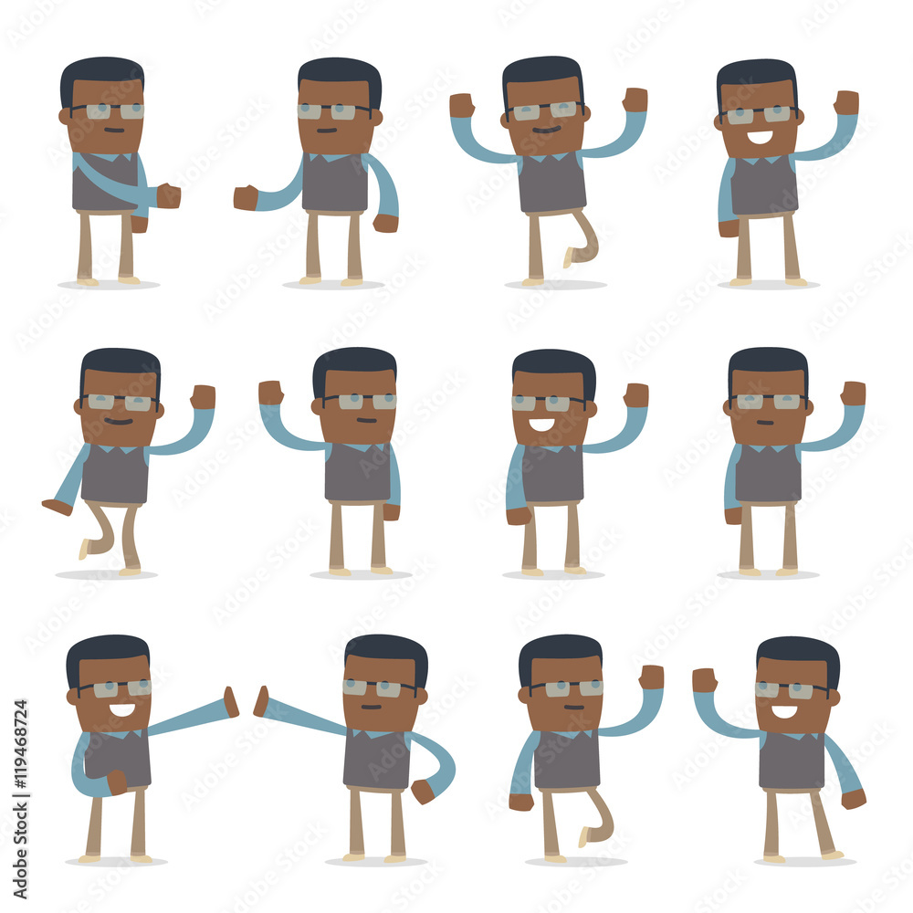 Set of Funny and Cheerful Character Teacher welcomes poses