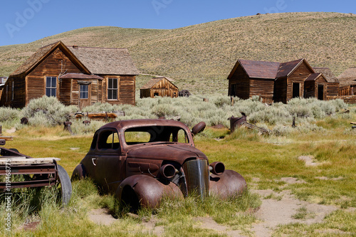 Rusty car at Bodie Ghost Town, California photo