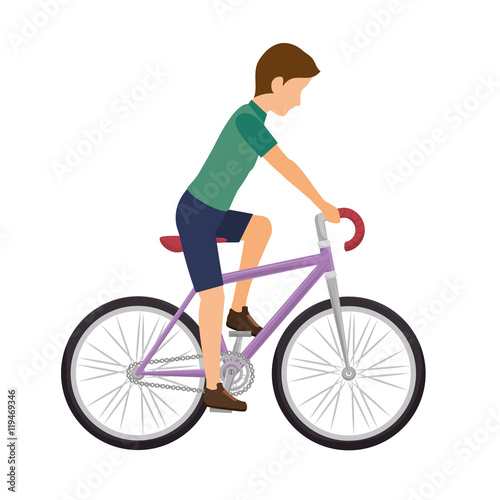 cyclist man riding a bicycle © Gstudio