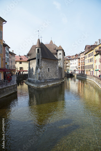 Island Palace in the city of Annecy in France
