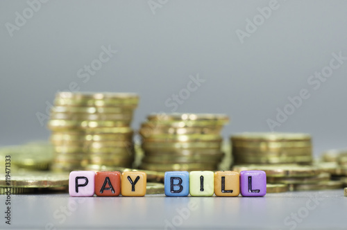 Pay bill text and gold coins