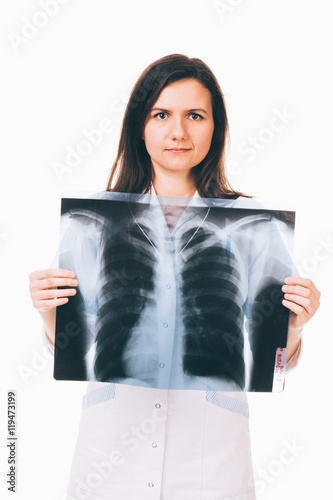 Nurse holding radiogram