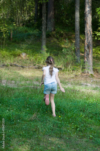 Running little girl