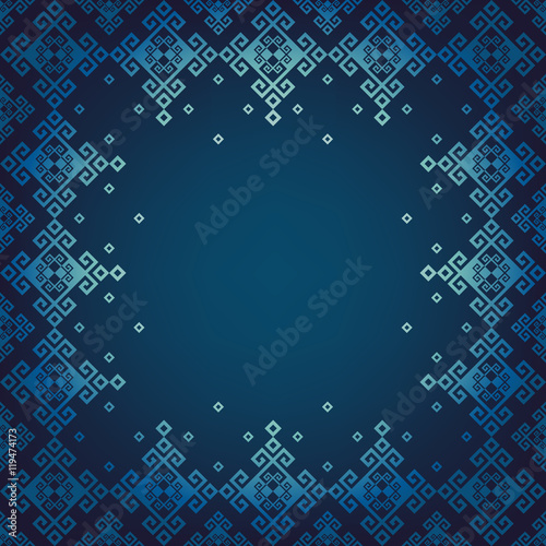 Seamless border in Syrian style. Element for design. You can place the text on the empty frame.