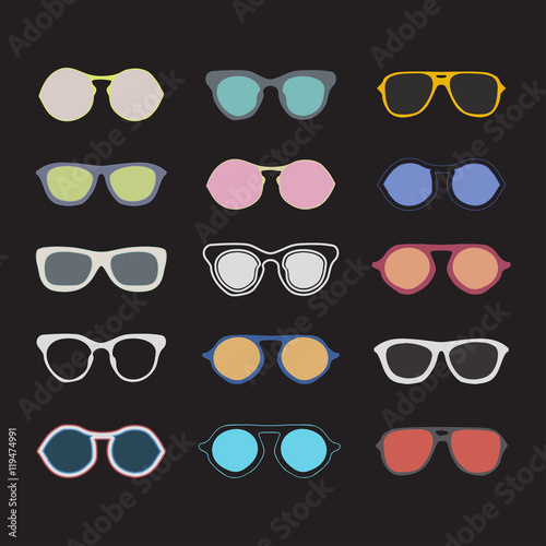 Sunglasses collection colorful