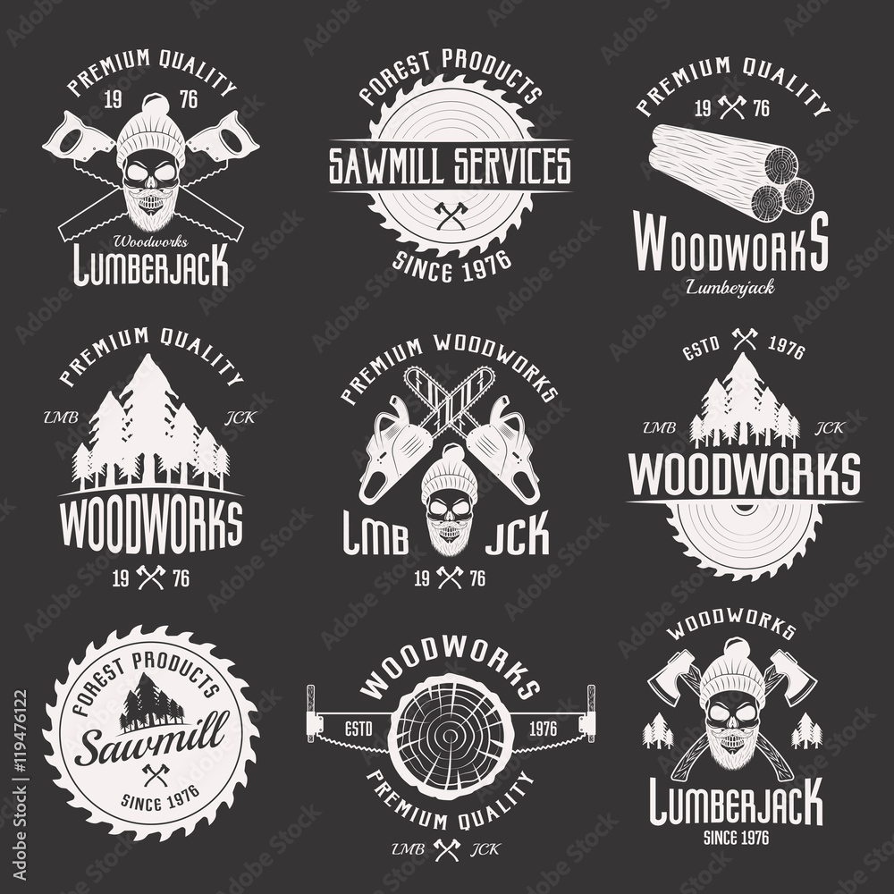 Fototapeta premium Woodworks Monochrome Emblems