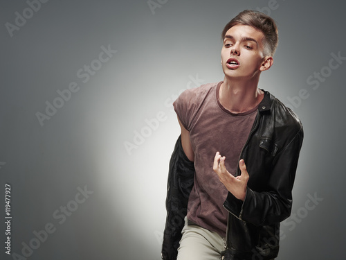 Emotional portrait of a dancing teenager