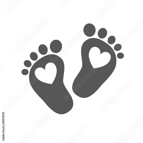 Baby footprints - vector illustration.