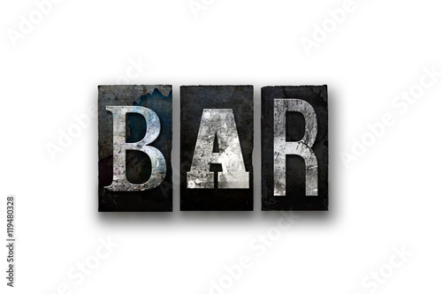 Bar Concept Isolated Letterpress Type